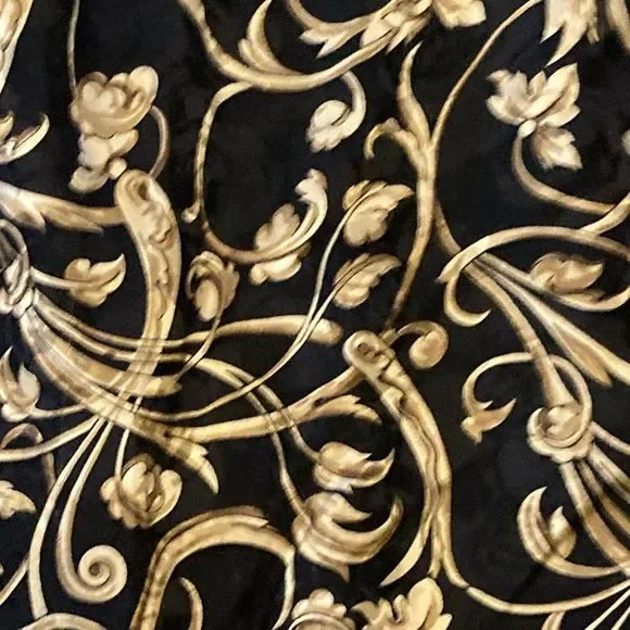 Adrianna Papell black and Gold Silk skirt Size 14 - Picture 4 of 6